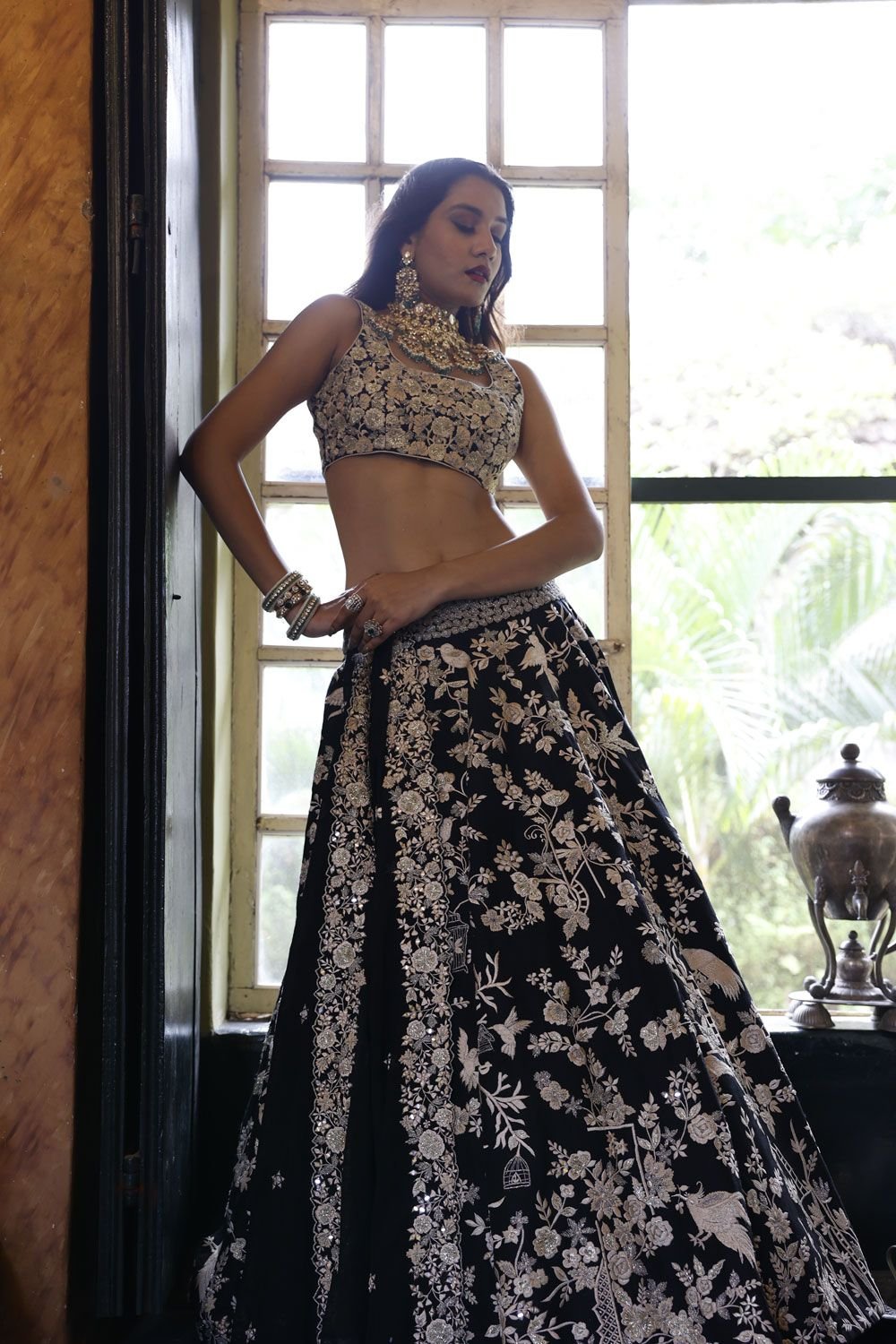 Buy Embellished & Sequined Net Black and Silver Lehenga and Choli With  Dupatta Lehenga Choli, Chania Choli Party Wear Designer Skirts Choli Online  in India - Etsy