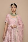 Baby Pink Kalidar with Churidar and Dupatta