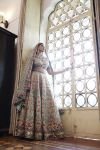 Beige Lehenga with Beige Choli and Sage Dupatta