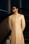 Beige Sherwani with Kurta and Churidar