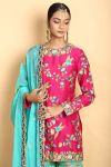 Hot Pink Kurta with Sharara and Dupatta