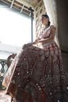 Peach Lehenga with Choli and Dupatta