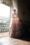 Peach Lehenga with Choli and Dupatta