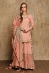 Pink Kurta with 3 Layered Sharara and Dupatta