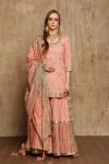 Pink Kurta with 3 Layered Sharara and Dupatta