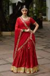 Rose Red Lehenga with Choli and Dupatta