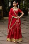 Rose Red Lehenga with Choli and Dupatta